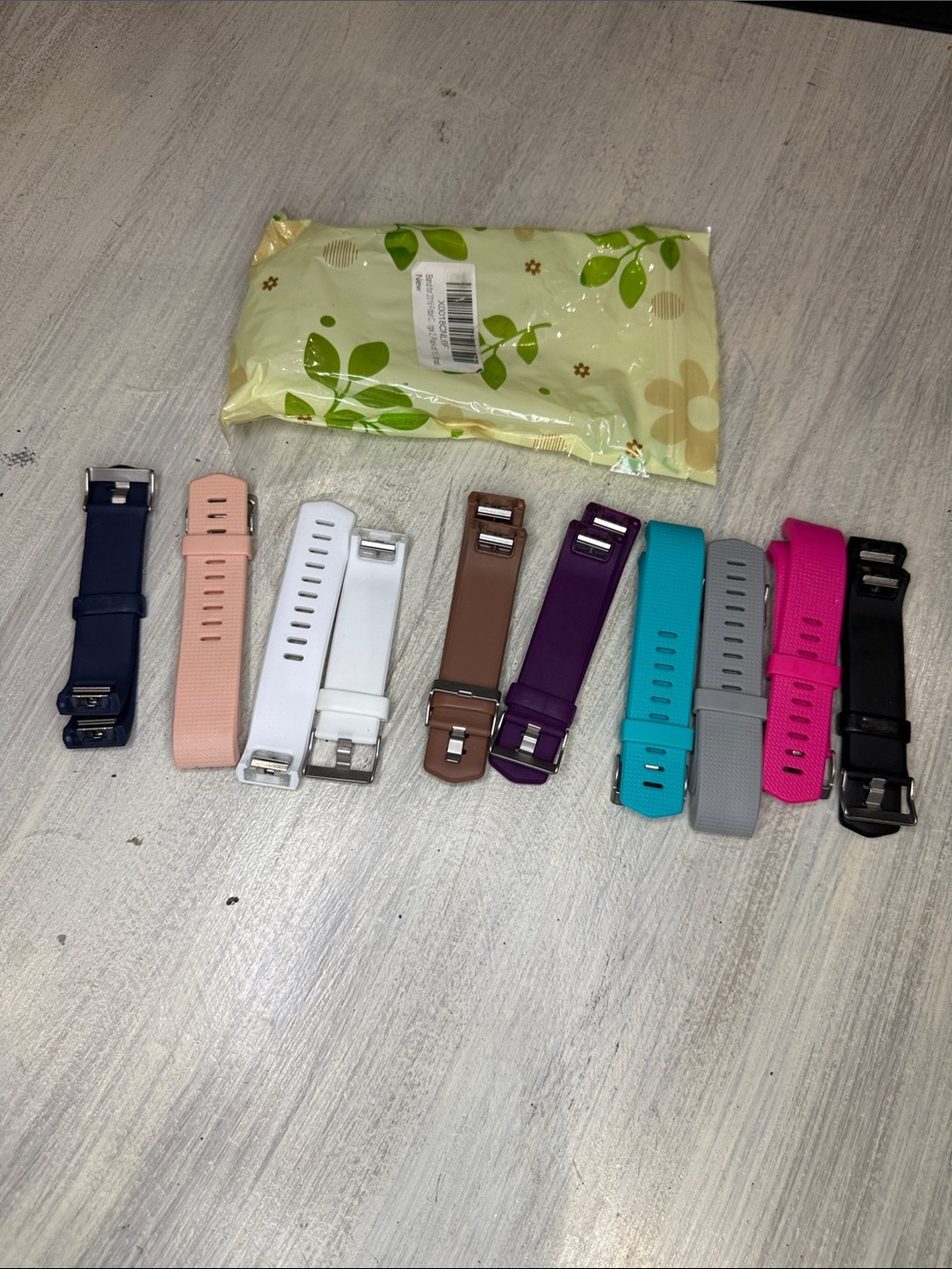 Assorted Silicone Replacement Fit Bit C Watch Bands - Multi Color Pack